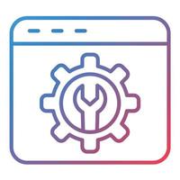 Web Configuration Line Gradient Icon vector