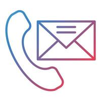 Email Us Line Gradient Icon vector