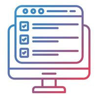 Website Checklist Line Gradient Icon vector