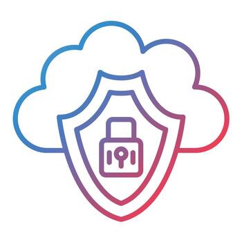 Cloud Security Line Gradient Icon vector