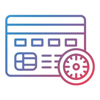 icono de gradiente de línea de tiempo de pago vector