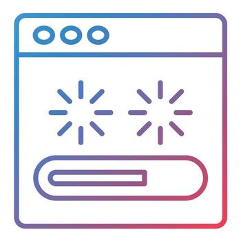 icono de gradiente de línea de carga vector