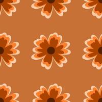 orange brown flowers seamless fabric ceramic paper pattern vector