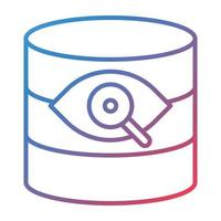 icono de gradiente de línea de visión de base de datos vector