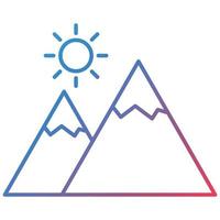 Mountain Line Gradient Icon vector