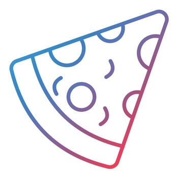 icono de gradiente de línea de rebanada de pizza vector