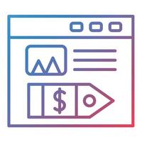 SEO Tag Line Gradient Icon vector