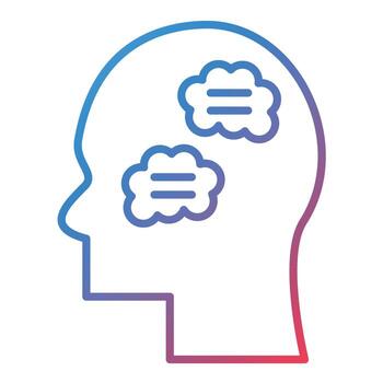 Inner Dialogue Line Gradient Icon vector