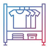 Clothes Hanger Line Gradient Icon vector