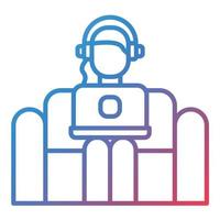 Relax Work Line Gradient Icon vector