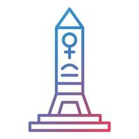 icono de gradiente de línea de obelisco vector