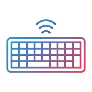 icono de degradado de línea de teclado inalámbrico vector