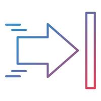 Arrow Line Gradient Icon vector