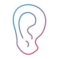 Ear Line Gradient Icon vector