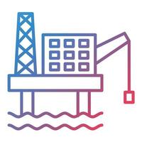 Oil Tower Line Gradient Icon vector