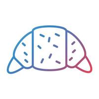 Croissant Line Gradient Icon vector