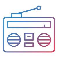 Radio Line Gradient Icon vector