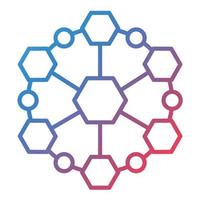 Molecule Line Gradient Icon vector