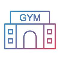 icono de gradiente de línea de gimnasio vector