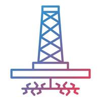 icono de gradiente de línea de fracking vector