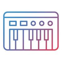 icono de degradado de línea de piano vector