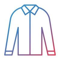 icono de gradiente de línea de camisa vector