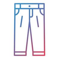 icono de degradado de línea de pantalones vector