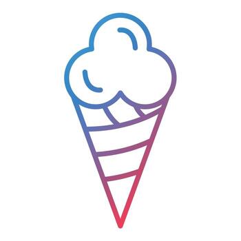 Icecream Cone Line Gradient Icon vector