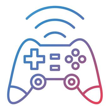 icono de degradado de línea de joystick inalámbrico vector