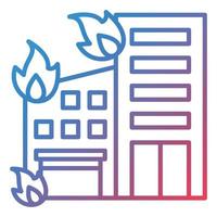 Building Fire Line Gradient Icon vector