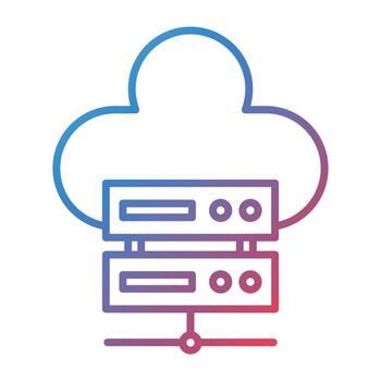 Online Server Line Gradient Icon vector