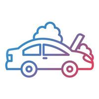 icono de gradiente de línea de coche roto vector