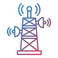Signal Tower Line Gradient Icon vector