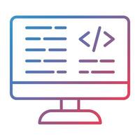 icono de degradado de línea de código css vector