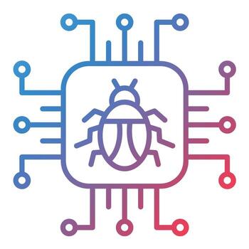 Cyber Attack Line Gradient Icon vector