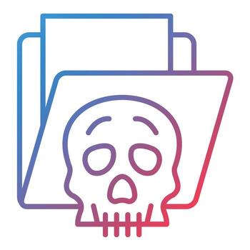 Folder Hacked Line Gradient Icon vector