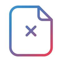 Delete Paper Line Gradient Icon vector