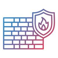 Firewall Line Gradient Icon vector