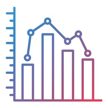 icono de gradiente de línea de gráfico vector
