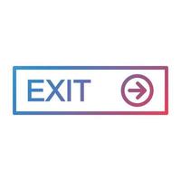 Exit Line Gradient Icon vector