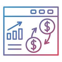 Money Flow Line Gradient Icon vector