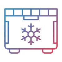 Freezer Line Gradient Icon vector