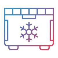 Freezer Line Gradient Icon vector