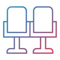 Cinema Chairs Line Gradient Icon vector