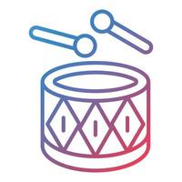 Drum Line Gradient Icon vector