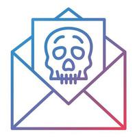 icono de degradado de línea pirateada de correo electrónico vector