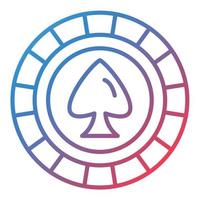 Poker Chip Line Gradient Icon vector