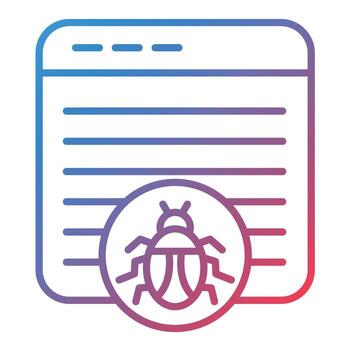 Website Bug Line Gradient Icon vector