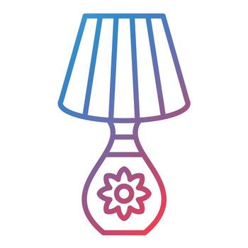 Table Lamp Line Gradient Icon vector