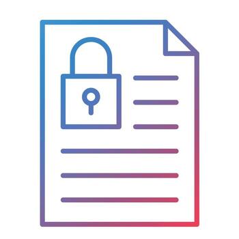 Document Locked Line Gradient Icon vector